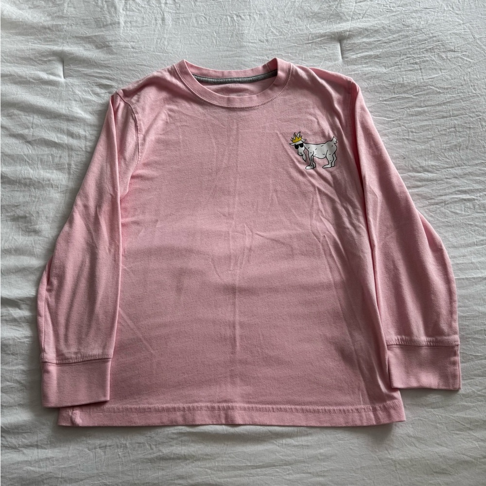 GOAT Youth Kids Long Sleeve Pink Graphic Tee